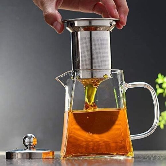 Borosilicate Glass Tea Kettle Stovetop Safe, Blooming 1 pack(Any Size) - Picture 1 of 13